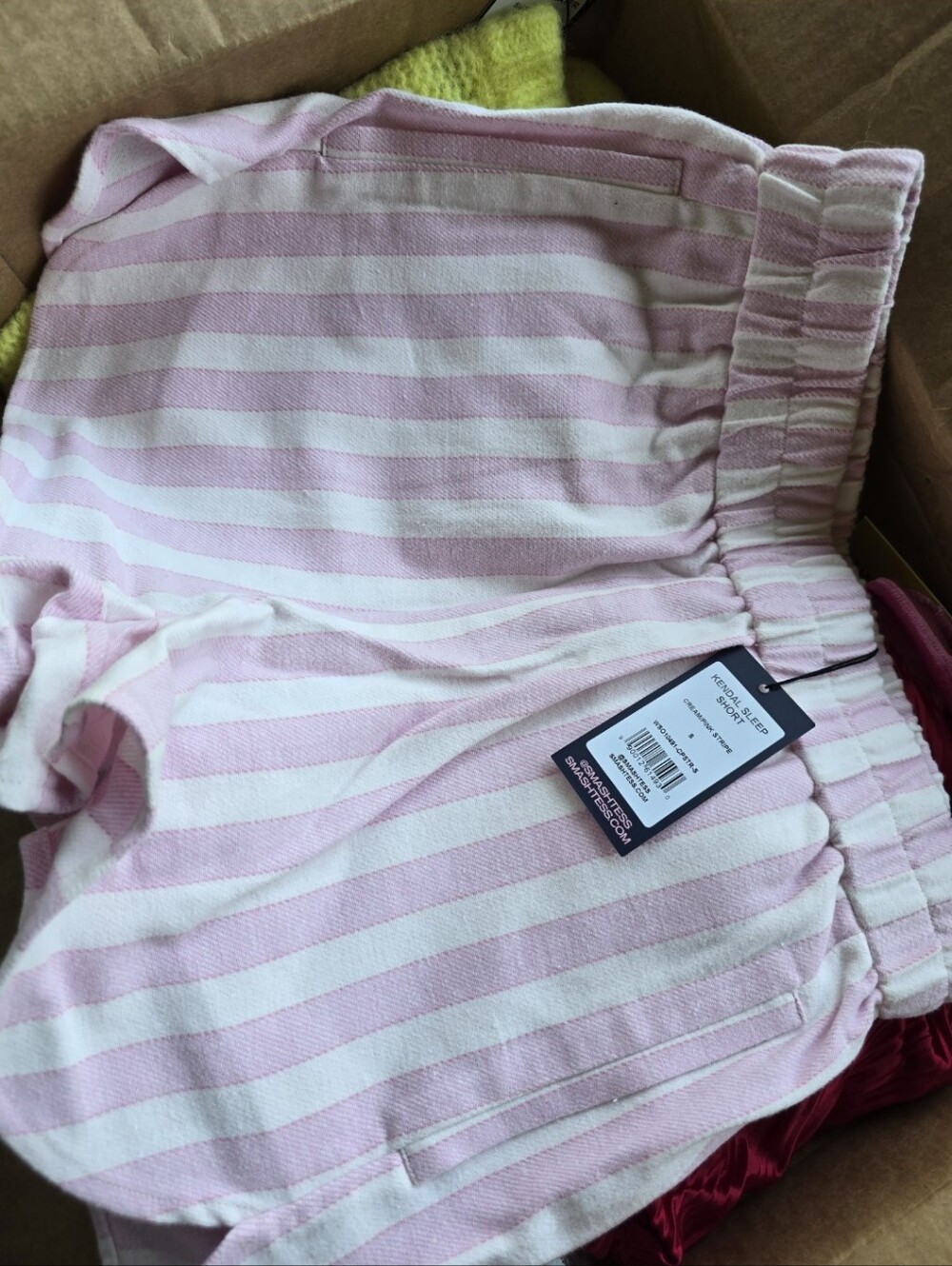 Smash And Tess Pink & White Striped PJ Shorts